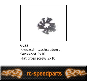 Artikel Bild: 6033 - Kreuzschlitzschraube Senkkopf 3x10
